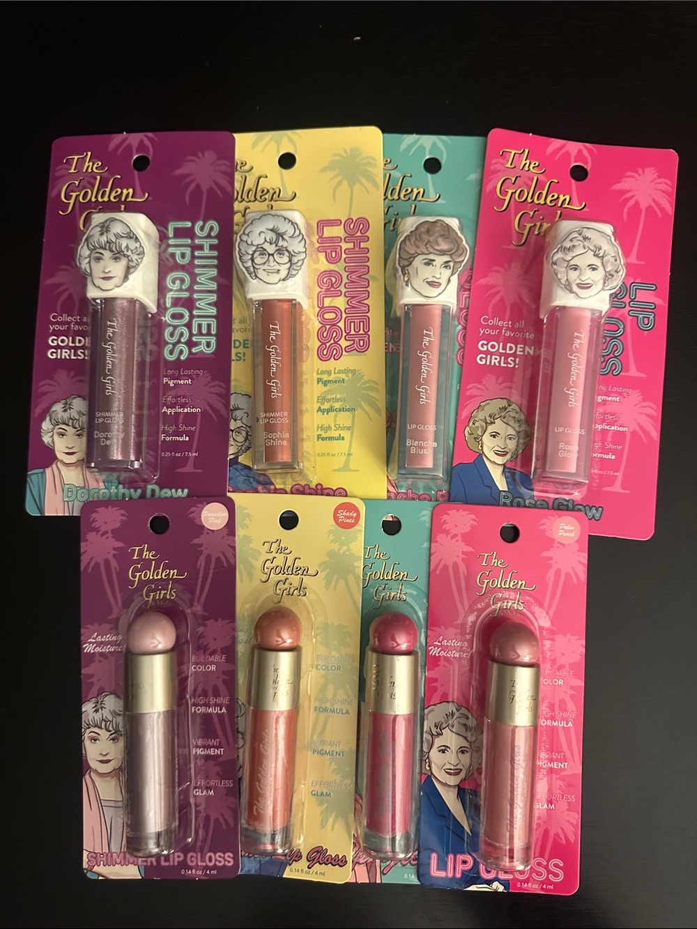 2 The Golden Girls Shimmer Lip Gloss Set - Assorted Pinks & Corals